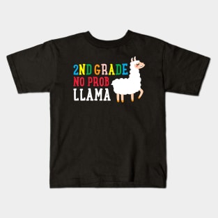 2nd Grade No Prob Llama Back To School Education Girl Gift Kids T-Shirt